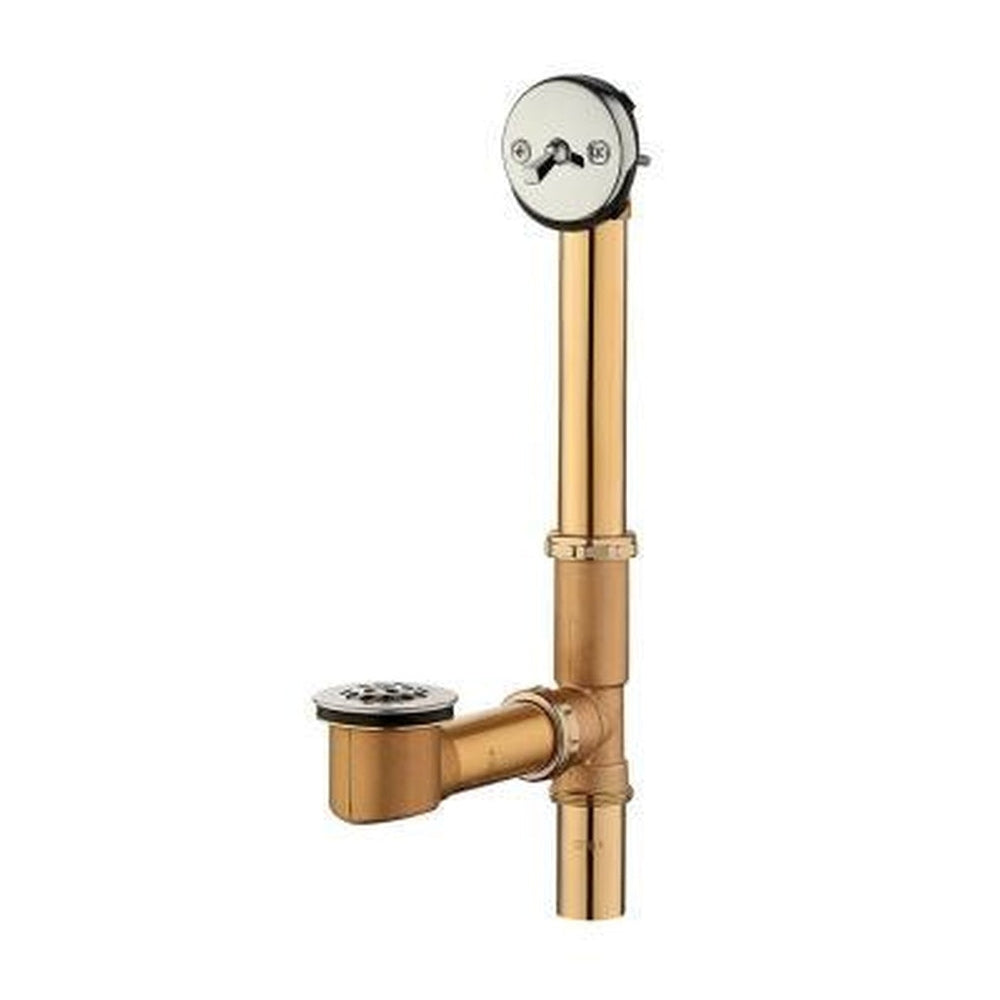 Trip Lever 1-1/2 in. 20-Gauge Brass Pipe Bath Waste and Overflow Drain in Chrome