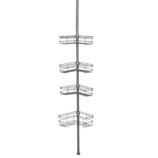 Tension Pole Corner Shower Caddy in Satin Nickel