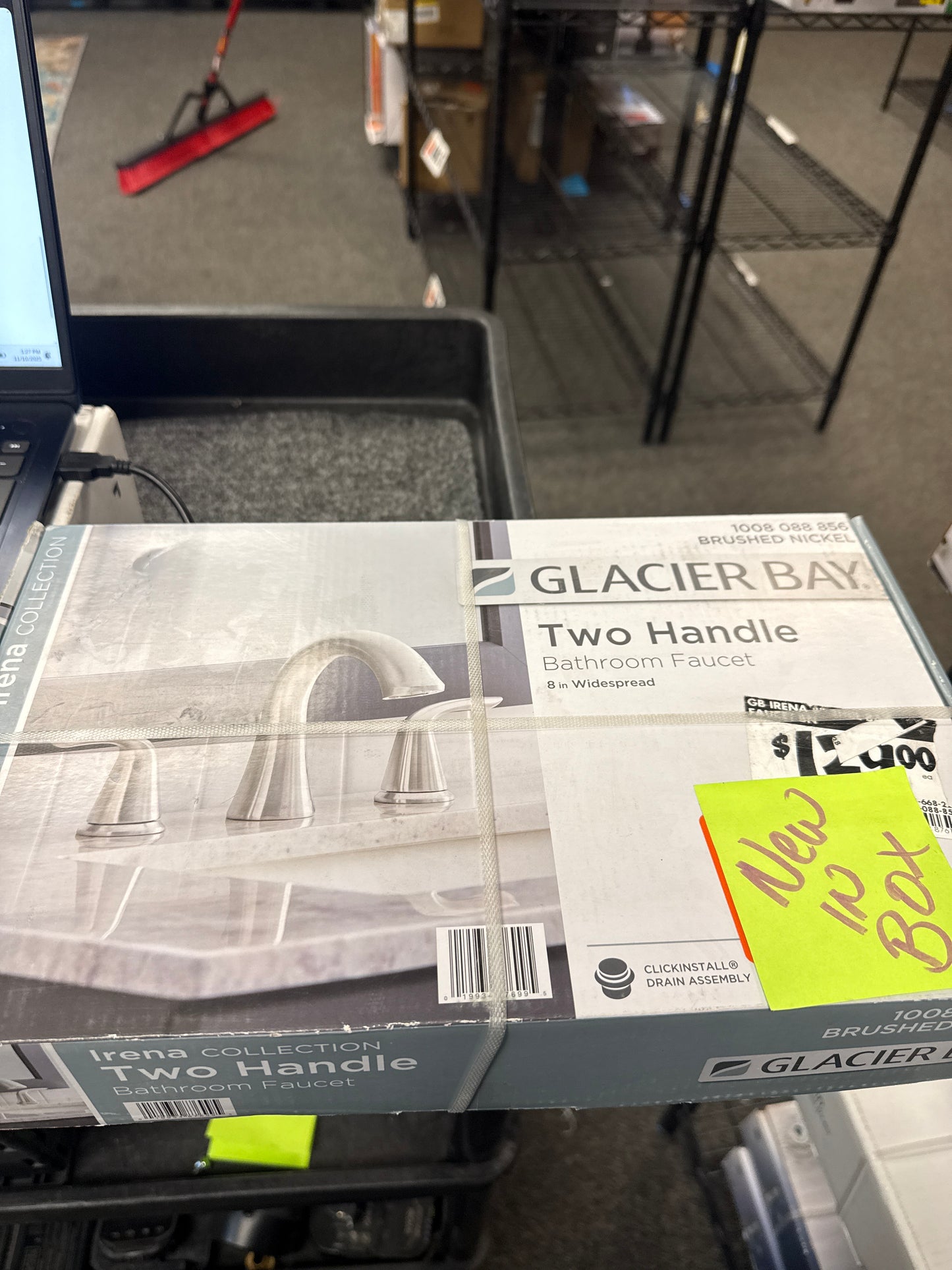 Glacier Bay Irena 8 in. Widespread 2-Handle Bathroom Faucet in Brushed Nickel