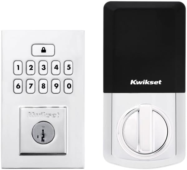 Kwikset 9260CNT-15S Contemporary SmartCode Keypad Electronic Deadbolt SmartKey Satin Nickel Finish