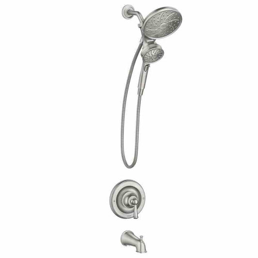 Brecklyn Single Handle 6-Spray Tub Shower Faucet W/ Magnetix Rainshower in Spot Resist Brushed Nickel (Valve Included)