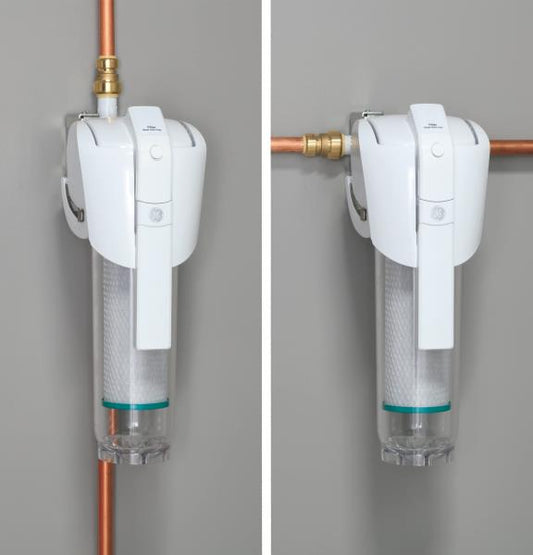 GE Whole House Water Filtration System | Reduces Sediment, Rust & More | Install Kit & Accessories Included | Filter Not Included | Replace Filter (FTHPM, FTHTM, FTHLM) Every 3 Months | GXWH50M