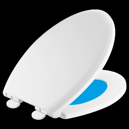 Sanborne Elongated Closed Front Toilet Seat with NightLight in White
