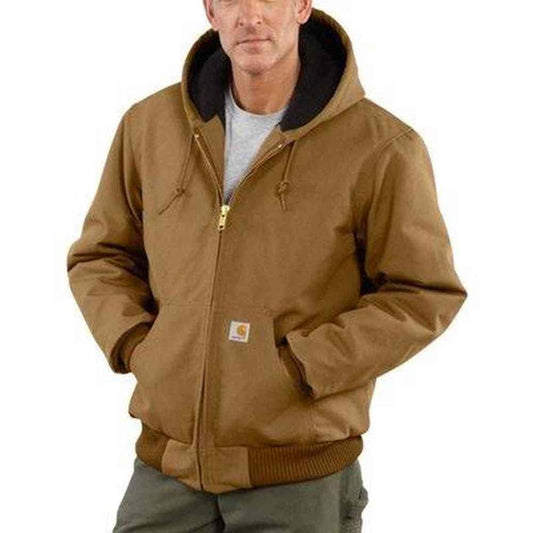 Carhartt Men's Quilted-Flannel Lined Duck Active Jacket (Size XXL) Carhartt Brown, Cotton