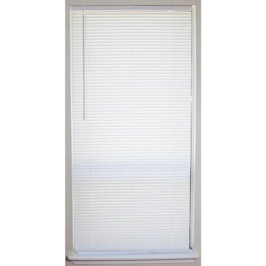 White Cordless Light Filtering Vinyl Mini Blinds with 1 in. Slats - 23 in. W X 64 in. L