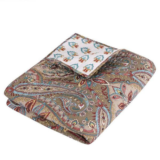Levtex Kasey Damask Reversible Quilted Throw, 50" X 60" - Taupe