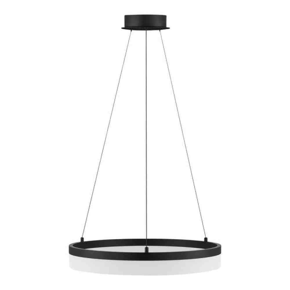 Kipling 35-Watt Black Modern Integrated LED Pendant Light with Frosted Acrylic Shade