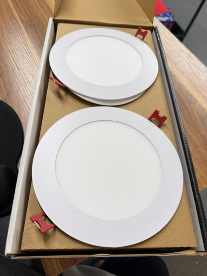 Ultra Slim Integrated LED 6 in Round Adj Color Temp Canless Recessed Light for Kitchen Bath Living Rooms, White 4-Pack