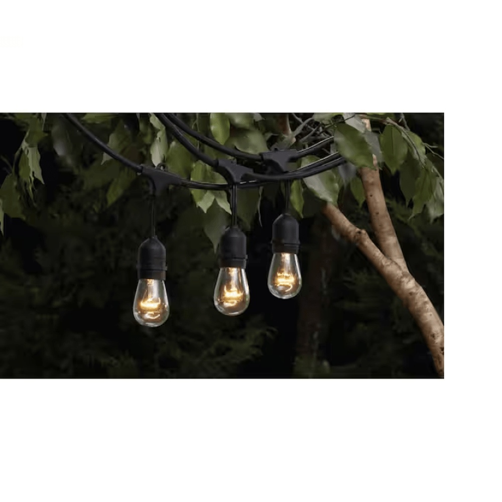 Hampton Bay 12-Light 24 Ft. Black Commercial String Light