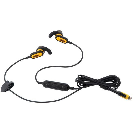 DEWALT Jobsite Earphones for Lightning  Yellow/Black