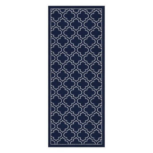 TrafficMaster Trellis Navy 2 Ft. 6 in. X 4 Ft. Accent Rug, Blue