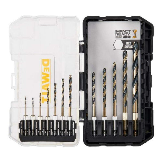 Black and Gold Impact Ready Metal Twist Drill Bit Set (12-Piece)