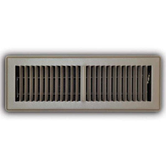 4 in. X 14 in. 2-Way Steel Floor Register in Brown