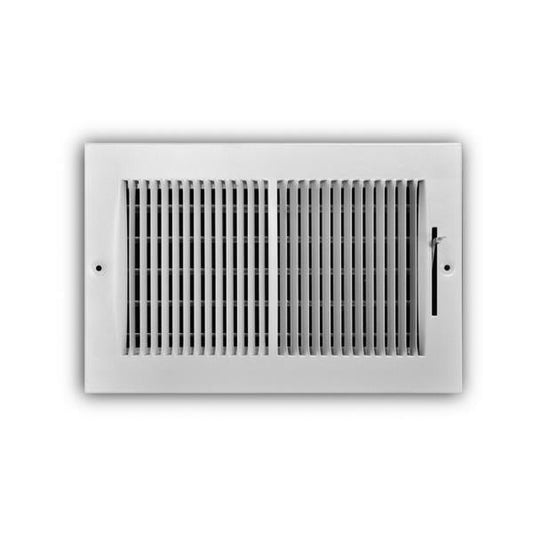 10 in. X 6 in. 2-Way Steel Wall/Ceiling Register with 1/3 in. Fin Spacing in White