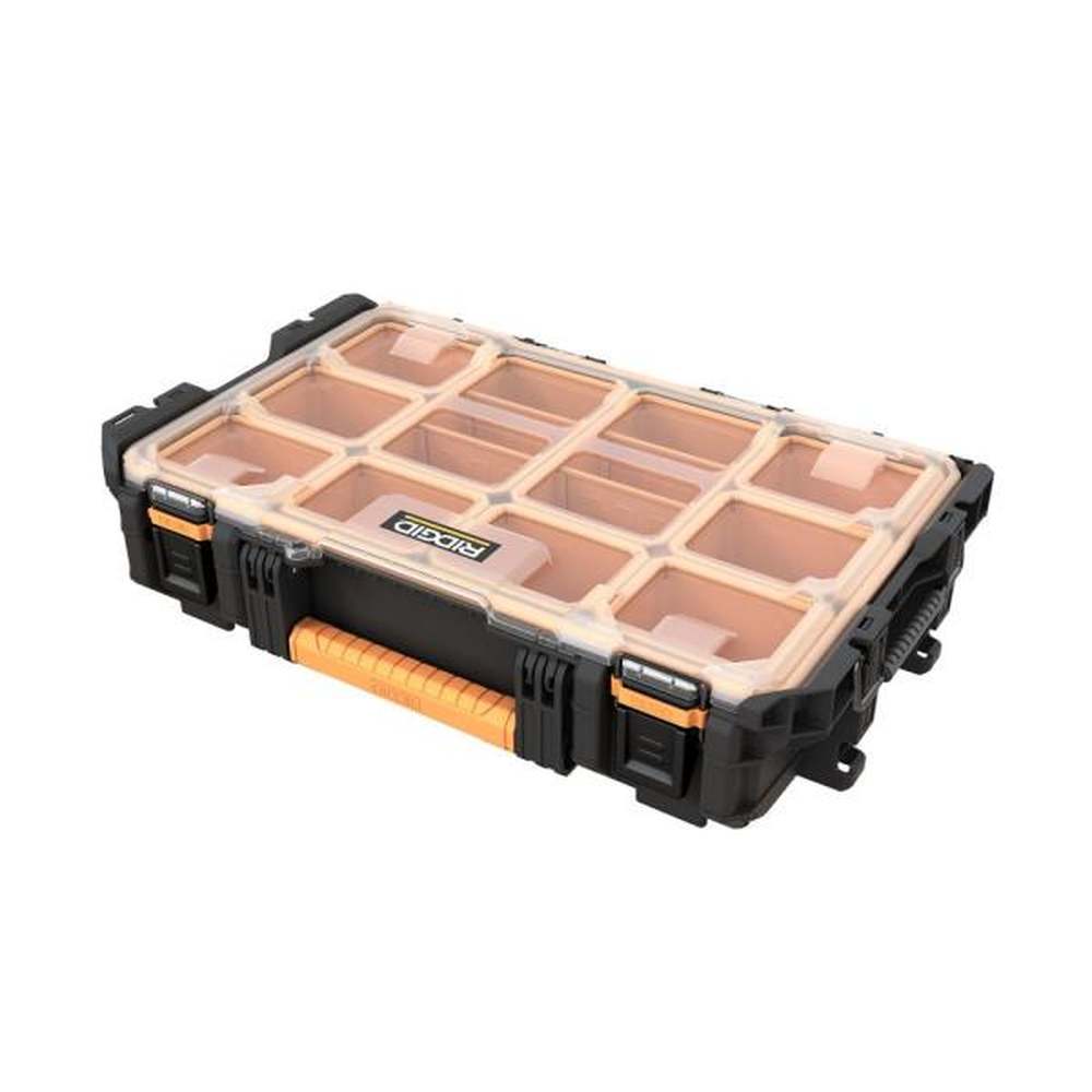 Pro Gear System Gen 2.0 Stackable Durable Weather Resistant 10-Compartment Small Parts Organizer with Removable Bins