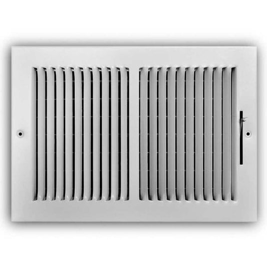 12 in. X 8 in. 2-Way Steel Wall/Ceiling Register in White