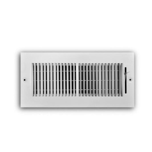 10 in. X 4 in. 2-Way Steel Wall/Ceiling Register with 1/3 in. Fin Spacing in White