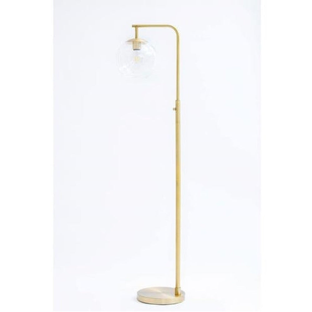 58 .5 in. Glass Globe Floor Lamp in Brass