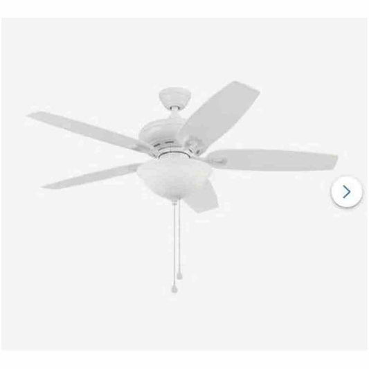 Harbor Breeze Coastal Creek II 52-in White Indoor Downrod or Flush Mount Ceiling Fan Light Kit Compatible (5-Blade)