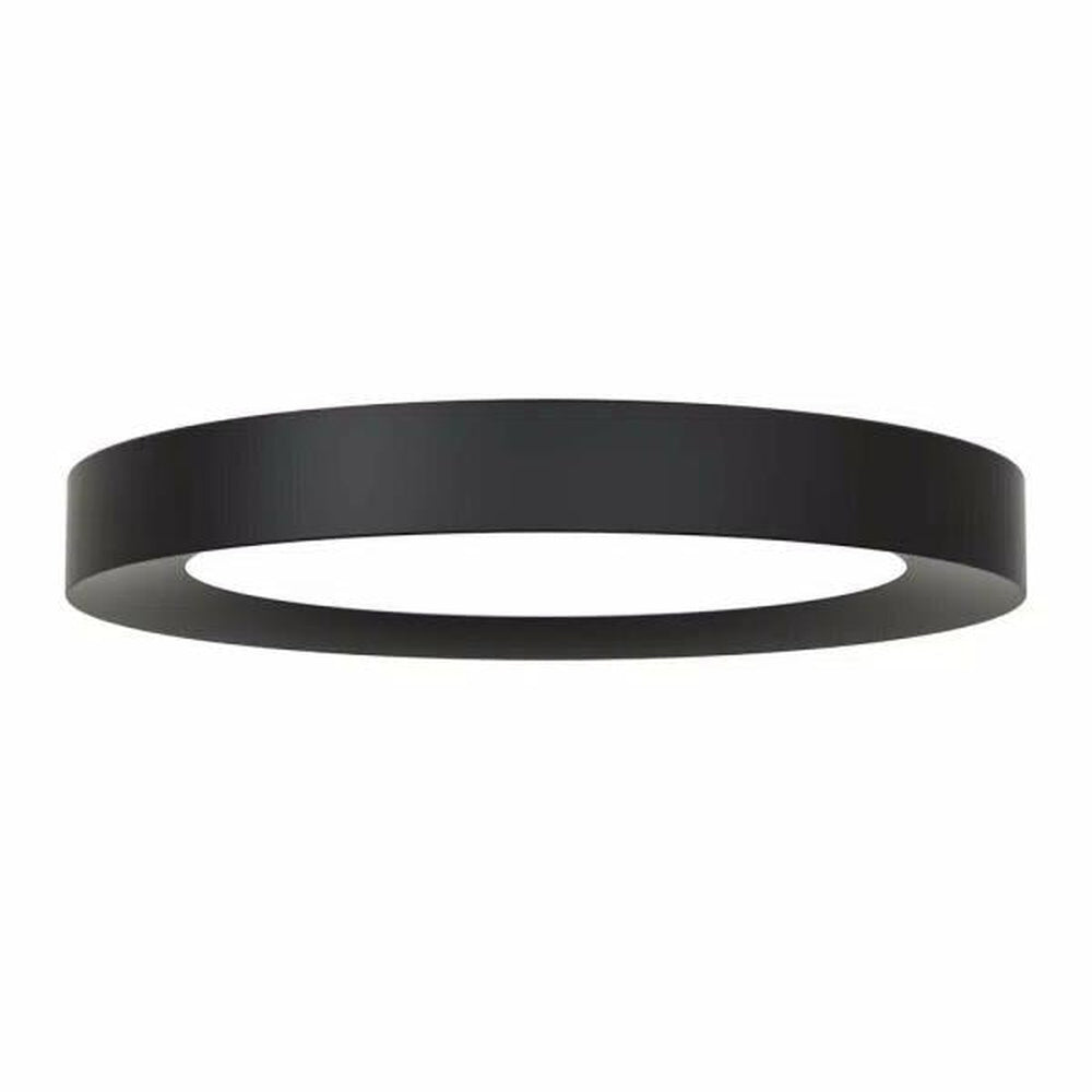 Home Decorators Calloway 15 in. Matte Black Selectable LED Flush Mount