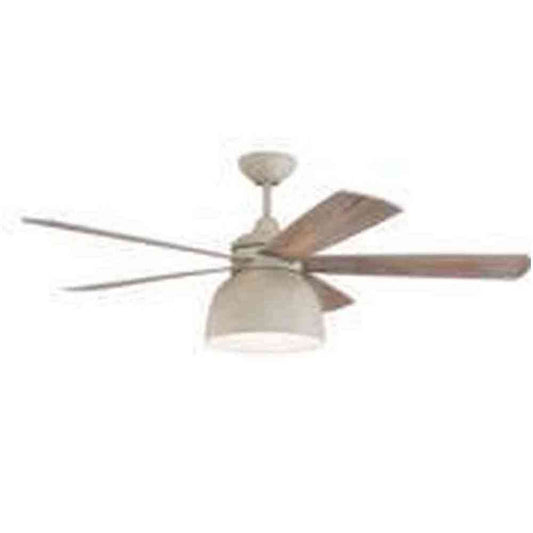 Ventura 52 in. Dual Mount Indoor/Outdoor Cottage White Ceiling Fan Integrated Light & Remote/Wall Control (Included)