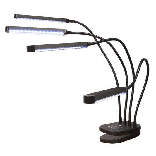 29.5 in. 4 Flexible Head 40-Watt Clamp Mount White LED 3 Adjustable Spectrum Plant Grow Light, White Adjustable Light