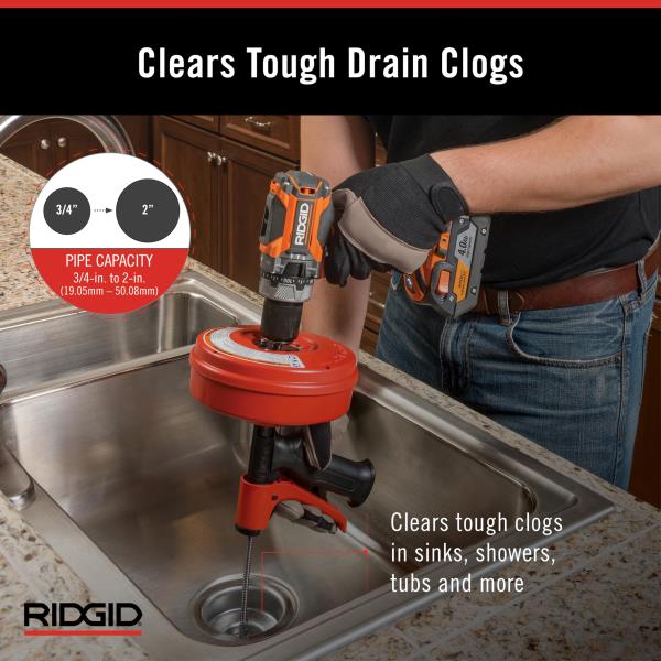 Ridgid 57043 POWER SPIN+ Power Spinner Drain Cleaner