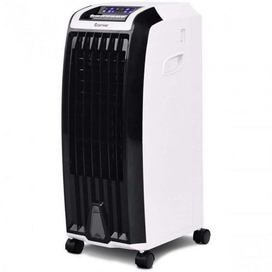 28 in. 3 Speeds Evaporative Portable Air Tower Fan Cooler in White with Timer