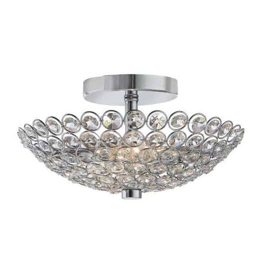 Barclay 2-Light Chrome Crystal Flush Mount