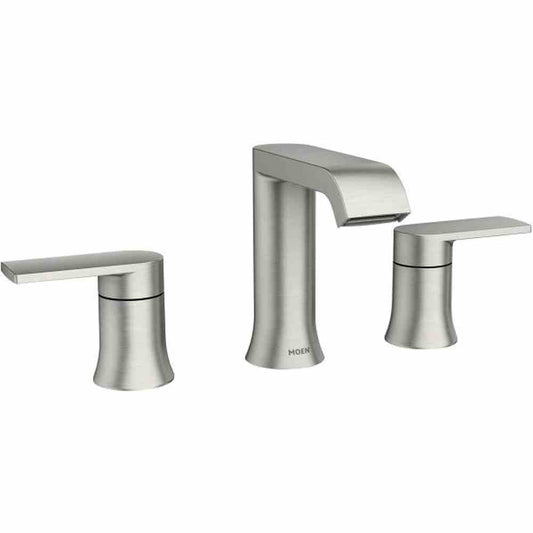 Genta 8 in. Widespread Double Handle Bathroom Faucet in Spot Resist Brushed Nickel(Valve Included)