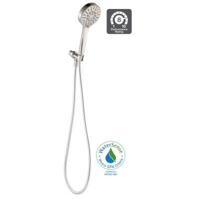 Modern 6-Spray 4.5 in. Single Wall Mount Handheld Adjustable Shower Head in Brushed Nickel