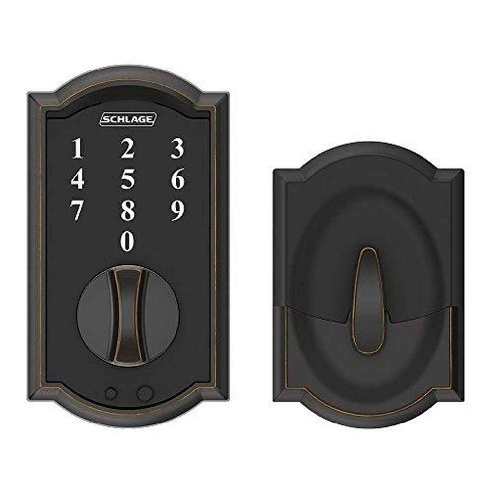 Camelot Aged Bronze Electronic Touch Keyless Touchscreen Deadbolt with Thumbturn