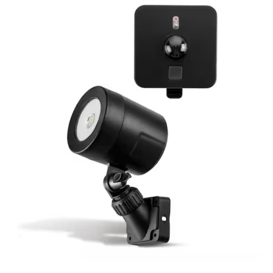 Wirelessly Connected Battery Operated Black LED Spotlight with Outdoor Motion Sensor