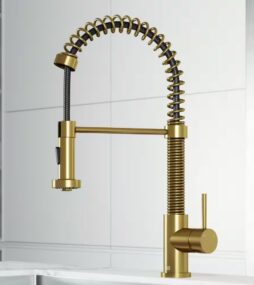 VIGO Edison Single Handle Pull-Down Sprayer Kitchen Faucet in Matte Brushed Gold