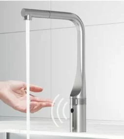 VIGO Jewel Touchless Sensor 15 in. Single Handle Pull-Out Kitchen Faucet in Stainless Steel