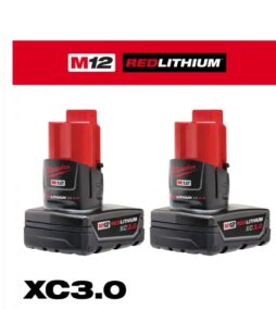 Milwaukee M12 12-Volt Lithium-Ion XC Extended Capacity 3.0 Ah Battery Pack (2-Pack)