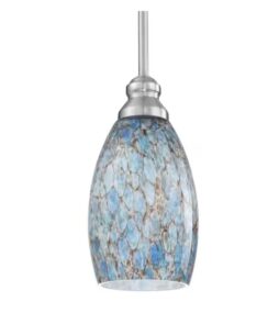 Faymart lighting 7.64 in. Blue Stone Art Glass Drum Pendant Light Shade with 1.65 in. Fitter (Not included)