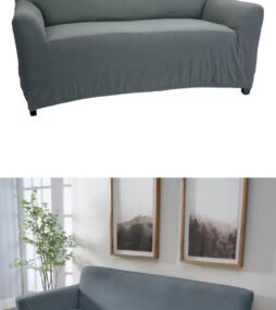 Grey Stretch Sofa Slip Cover