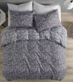 Maca 3-Piece Gray Solid Color Microfiber Full/Queen Duvet Cover Set
