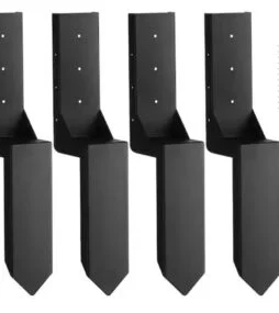 VEVOR Fence Post Anchor Repair Kit 4 Pack Inner Diameter 3.5 x 3.5 in. Heavy Duty Fence Post Support Stake Anchor Ground Spike