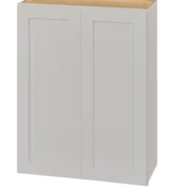 Hampton Bay Avondale 27 in. W x 12 in. D x 36 in. H Ready to Assemble Plywood Shaker Wall Kitchen Cabinet in Dove Gray