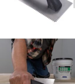 ROBERTS 9 in. x 1/8 in. x 1/16 in. Flat Top V-Notched Economy Flooring Trowel