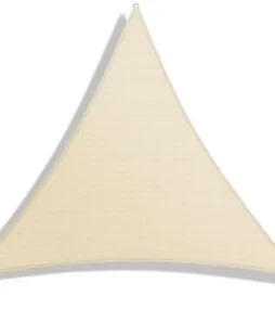 ECOOPTS 7 ft. x 7 ft. x 7 ft. HDPE Sunshade Sail Triangle Canopy Shades for Outdoor, Fabric Blockage 95% UV Resistant, Beige