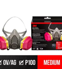 3M OV/AG/P100 Professional Multi-Purpose Reusable Respirator, Medium, 1 Facepiece and 1 pair of 60923 Cartridges/Filters