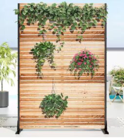 Dovelina 47 in. x 72 in. Natural Textured Metal Garden Screens Outdoor Privacy Screen