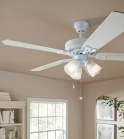 Hampton Bay Brookhurst 52 in. LED Indoor White Ceiling Fan with Light Kit