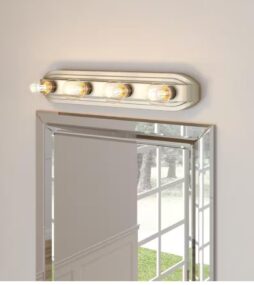 Raceway 24 in. 4-Light Brushed Nickel Retro Vanity Light