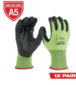 Milwaukee Medium High Visibility Level 5 Cut Resistant Polyurethane Dipped Work Gloves (12-Pack)