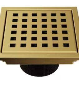 VIGO Elan 4 in. Square Shower Drain in Matte Brushed Gold