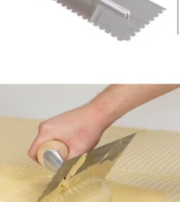 ROBERTS 1/4 in. Flat Top V-Notch Pro Wood Flooring Trowel with Wood Handle